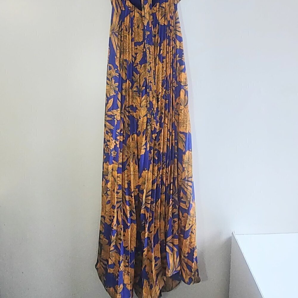 Lulumari Floral Halter Jumpsuit Wide Leg Boho Retro Resort Sz Medium - Picture 7 of 9